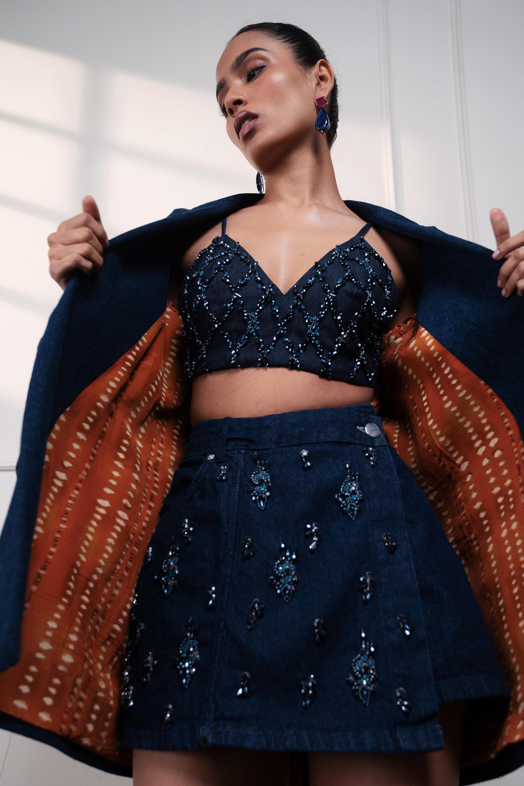 NEEL JASHN EMBROIDERED BUSTIER