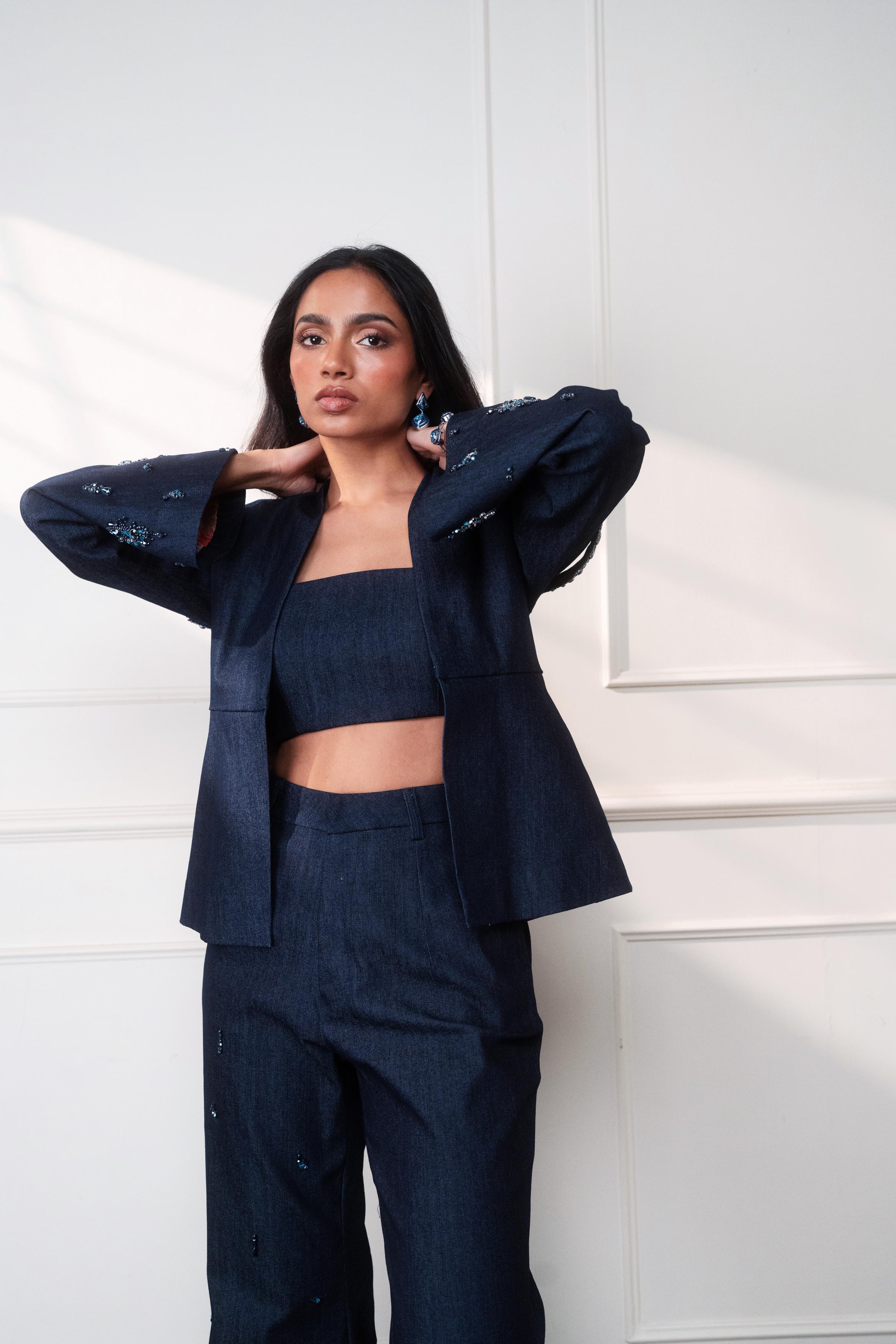 Neel Jashn Blazer with Baaju Bandh at Style Junkiie