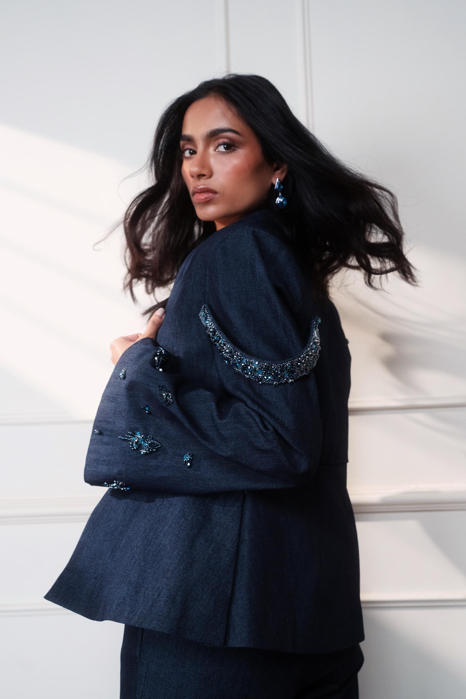 Neel Jashn Blazer with Baaju Bandh at Style Junkiie