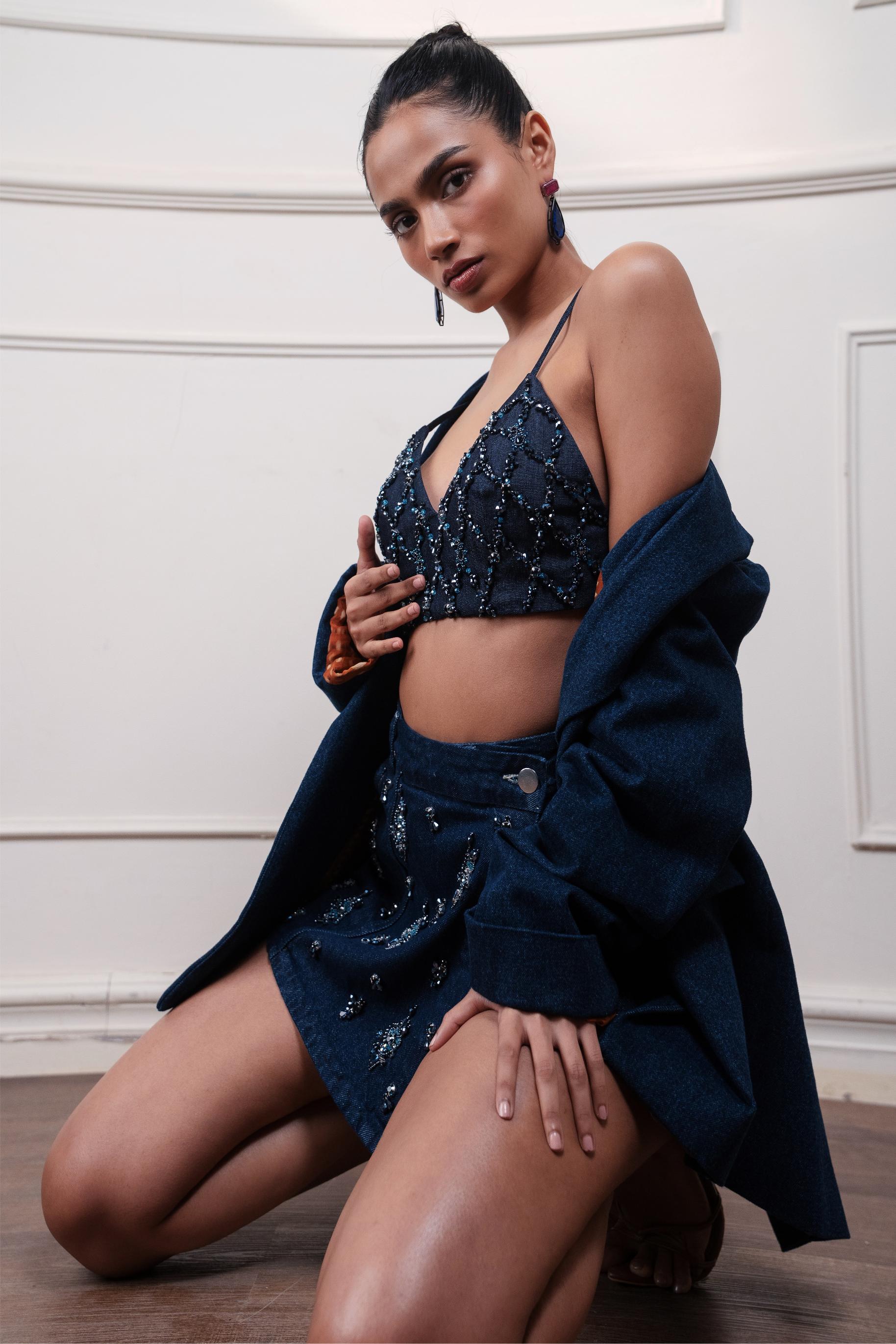 Neel Jashn Embroidered Bustier at Style Junkiie