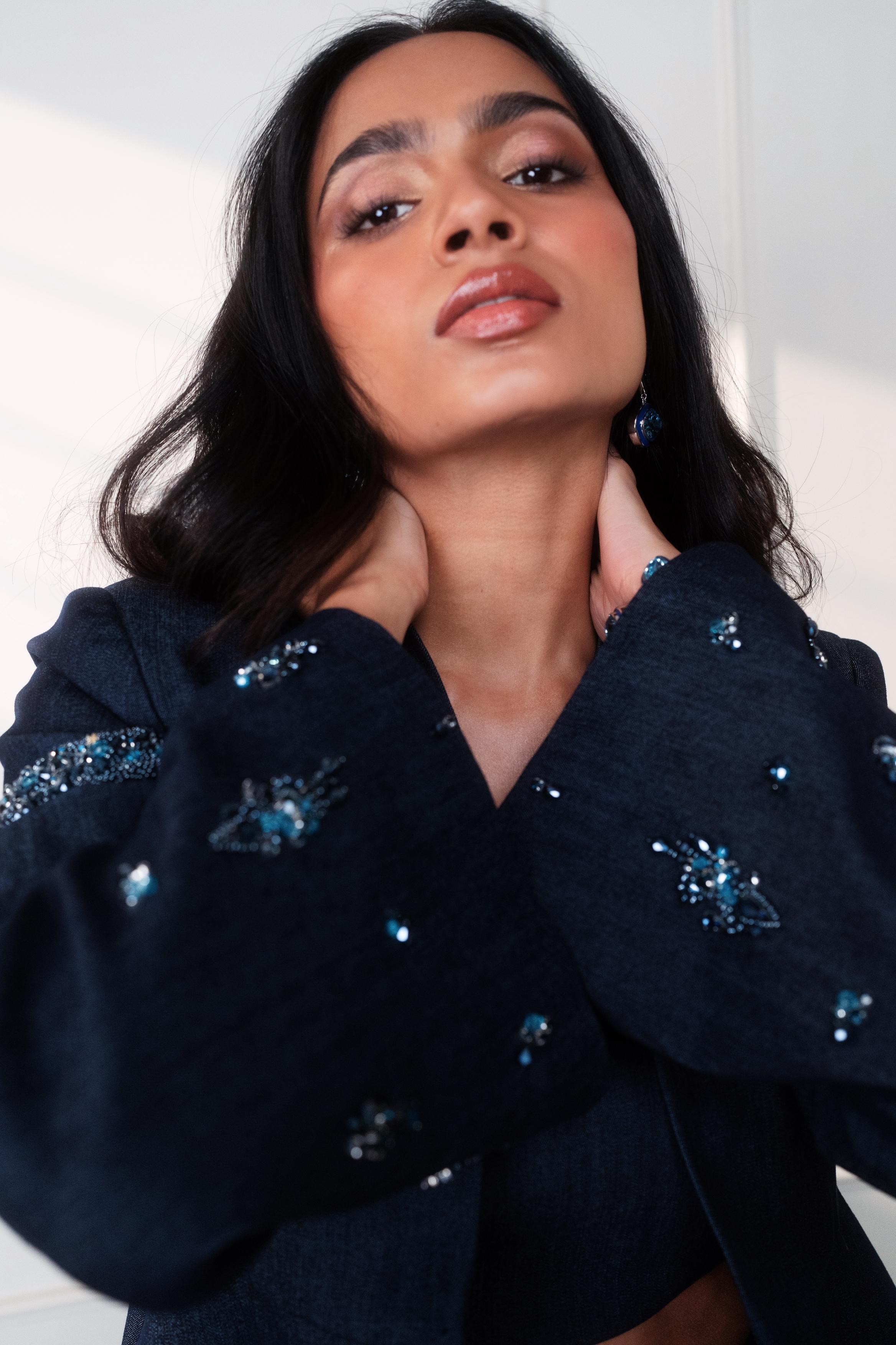 Neel Jashn Blazer with Baaju Bandh at Style Junkiie