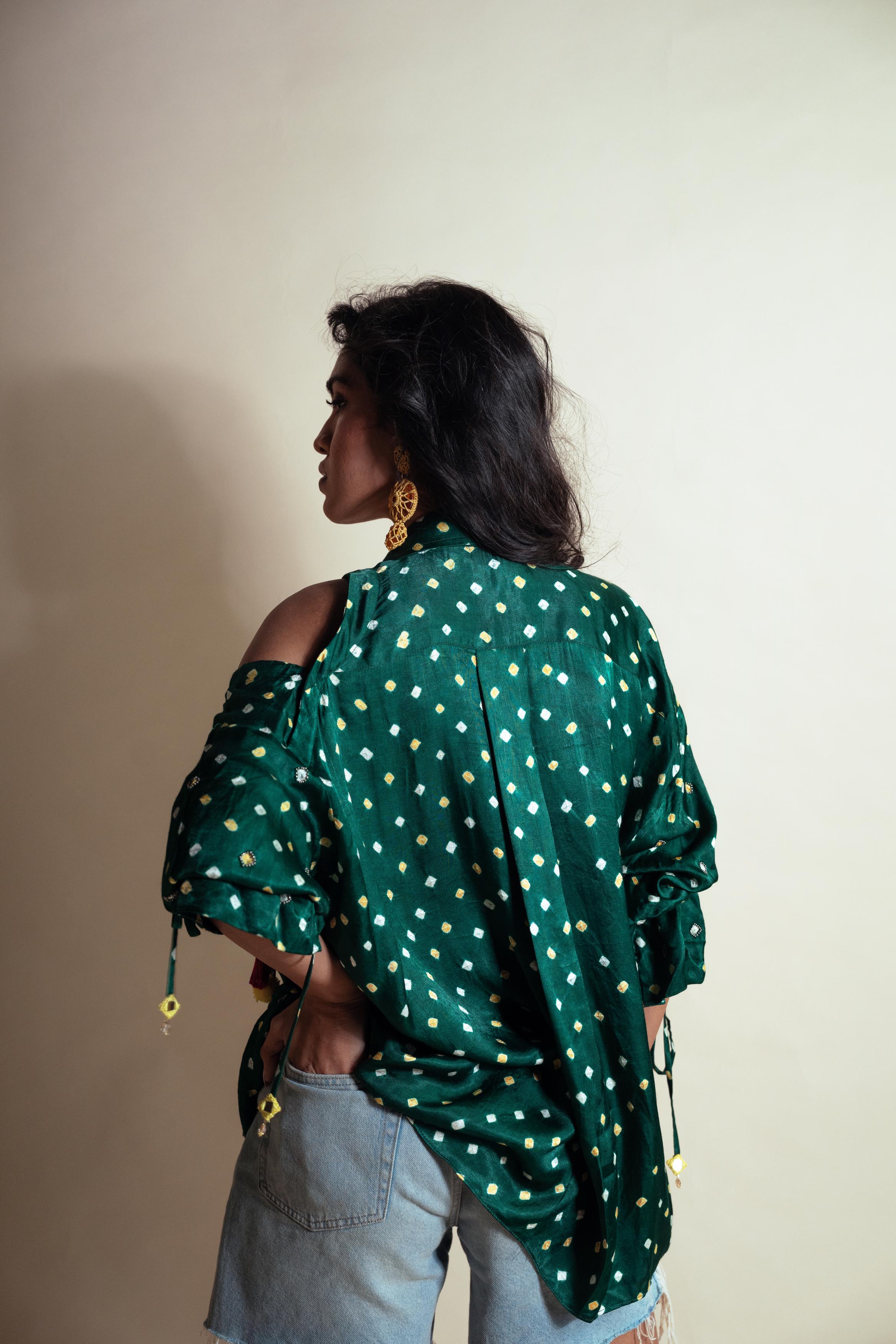PEEK-A-GREEN BANDHINI SHIRT