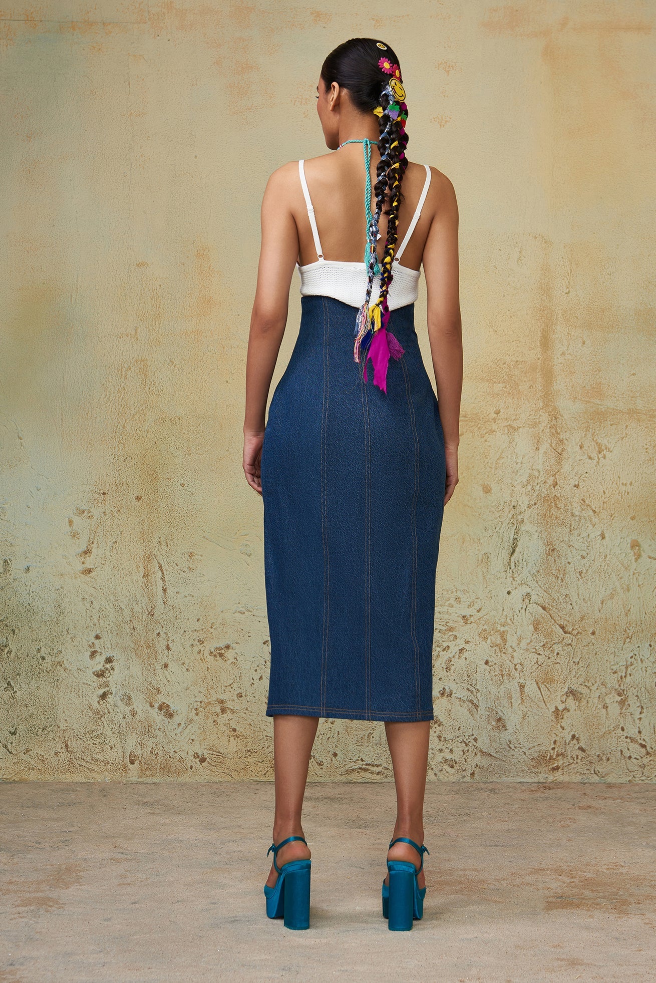 DENIM CORSET SKIRT