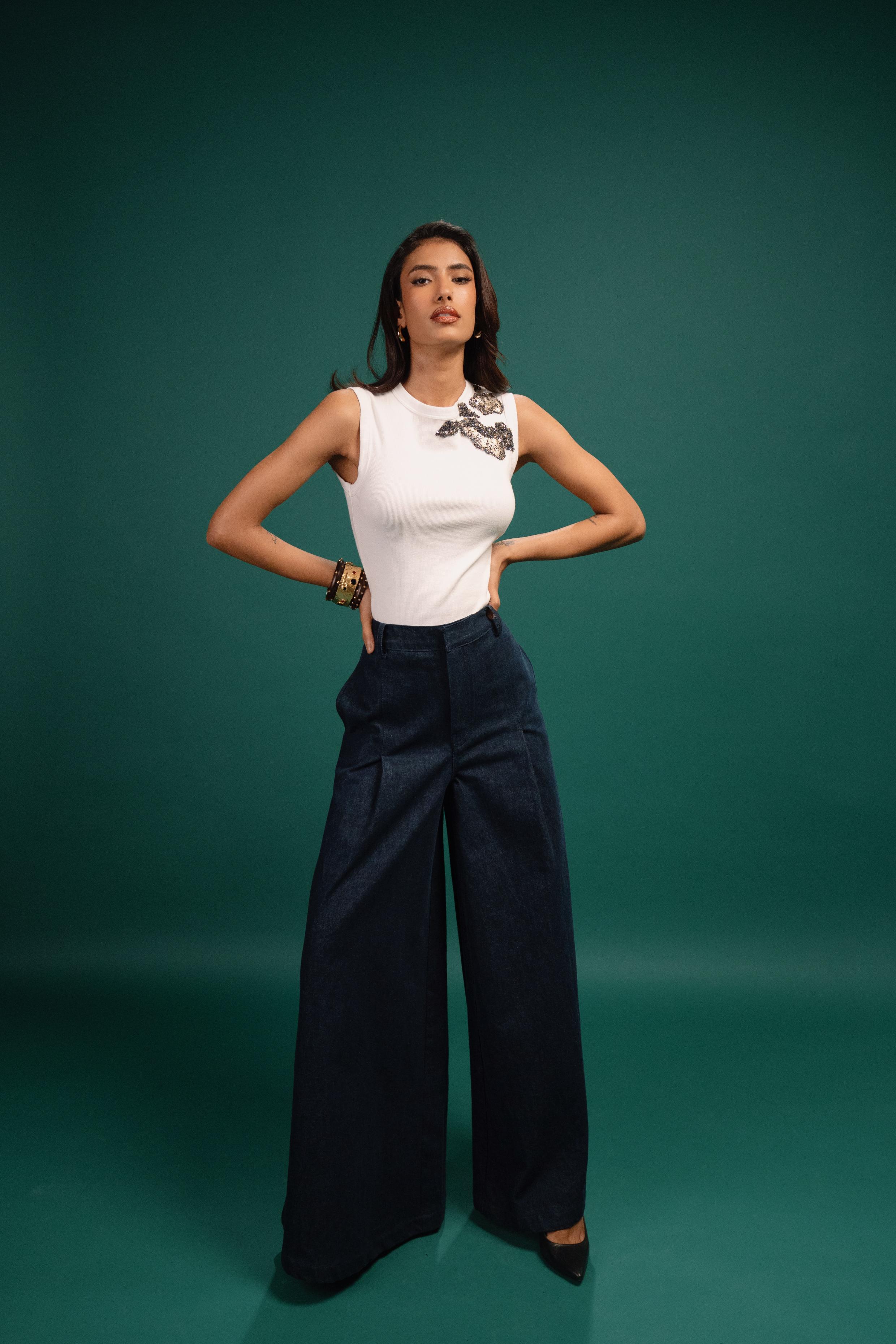 White Spotted Foil Tank