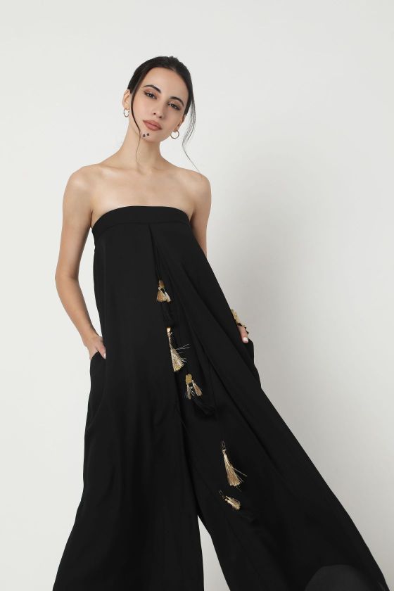 Black Tassel Jumpsuit