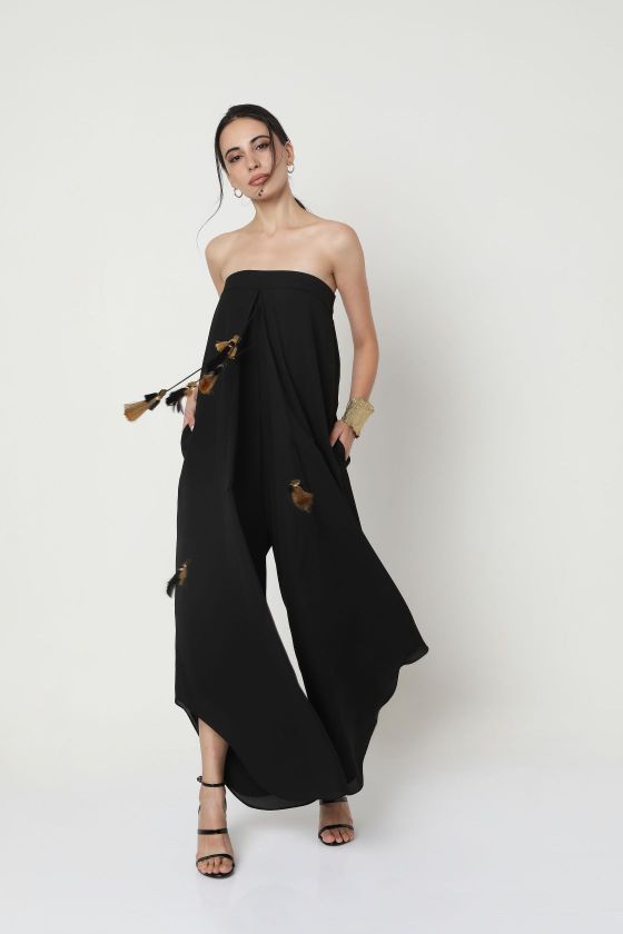 Black Tassel Jumpsuit