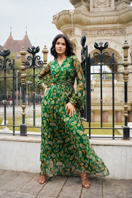 green paisley dress Buy Green Paisley Cut-out Maxi Dress Online