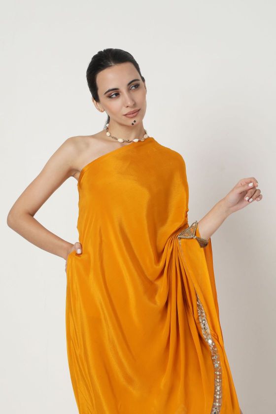 Mango One Shoulder Kaftan
