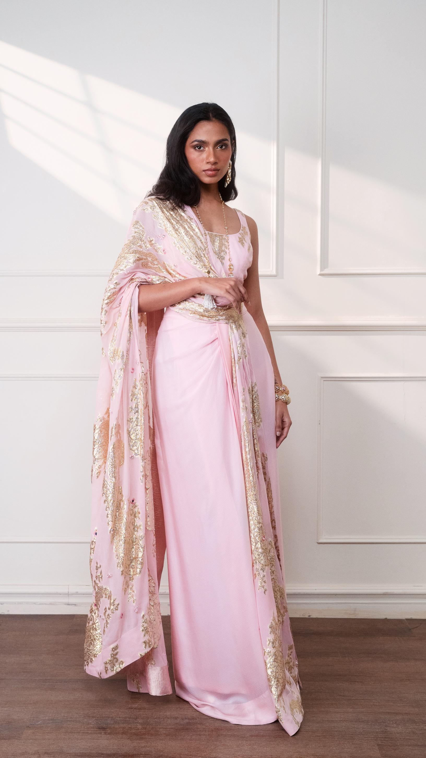 PETAL PAISLEY DRAPED SAREE