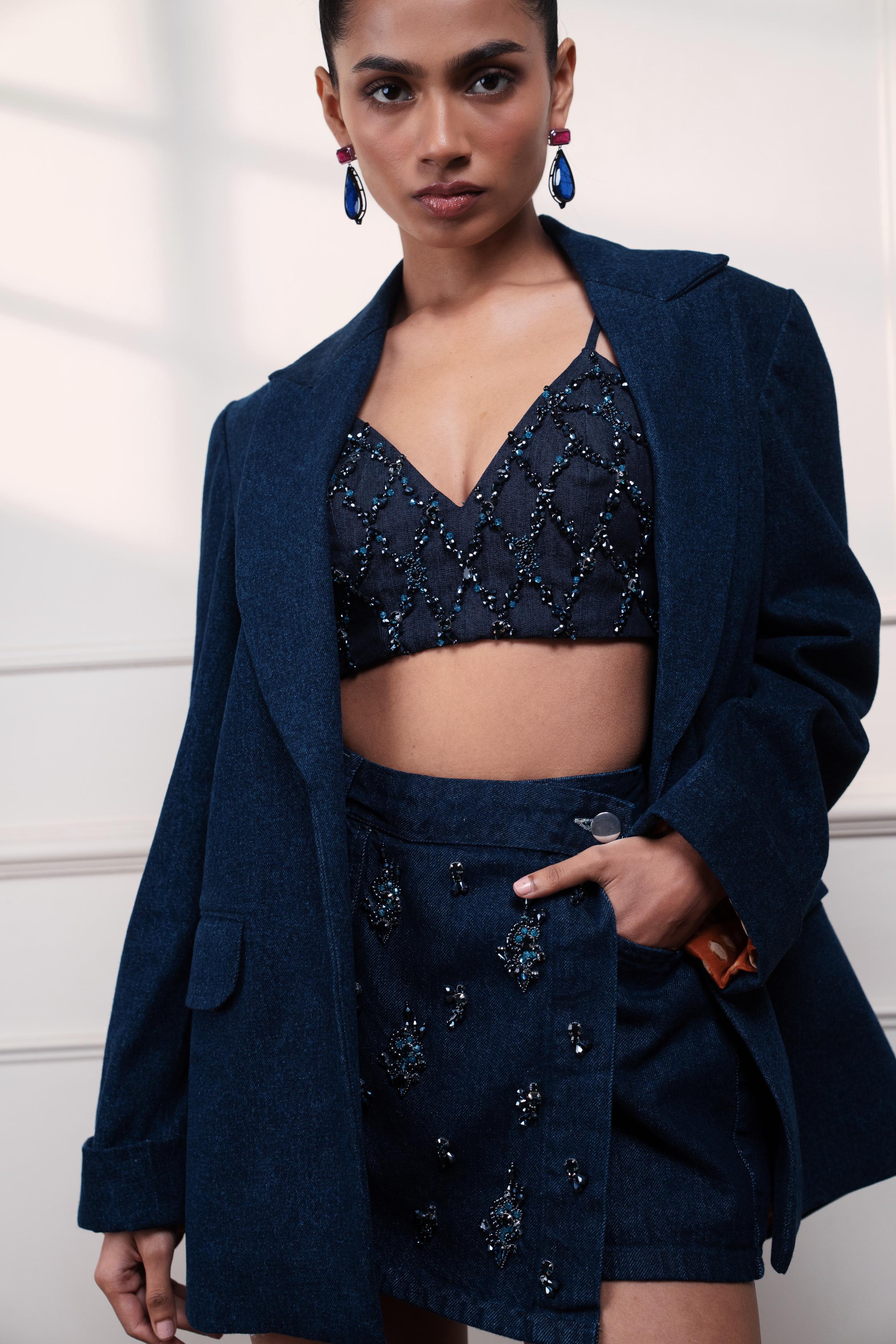 Neel Jashn Embroidered Bustier at Style Junkiie