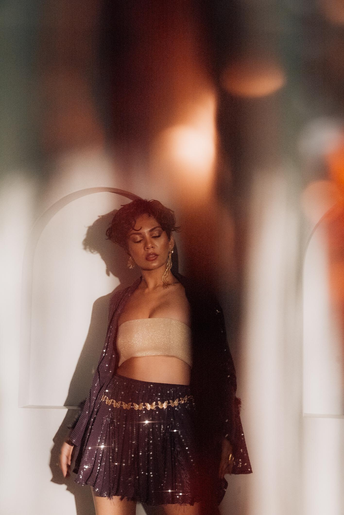 AMETHYST SEQUIN SKORTS