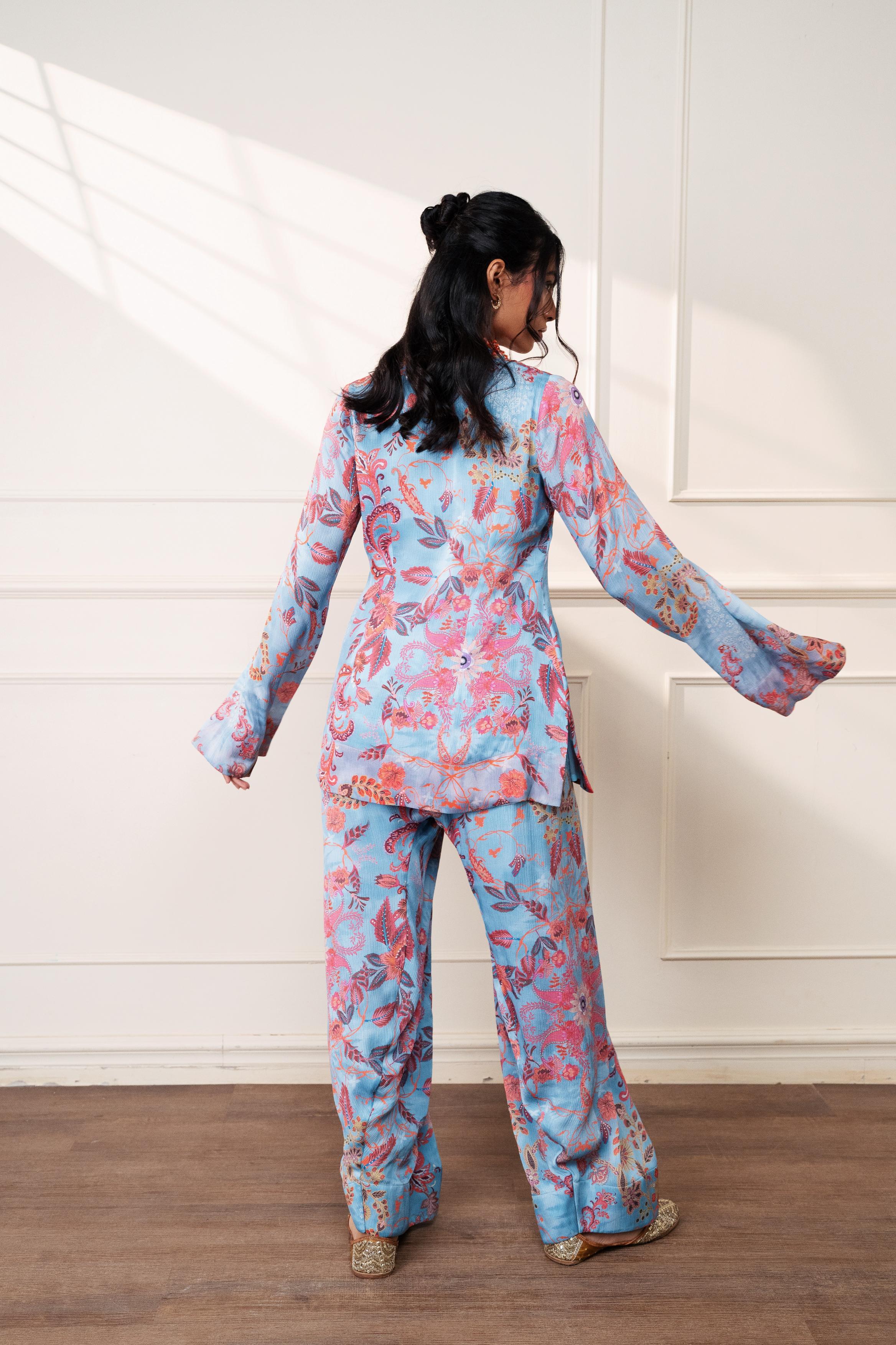 ICY BLOOM FARSI KURTI WITH SALWAR