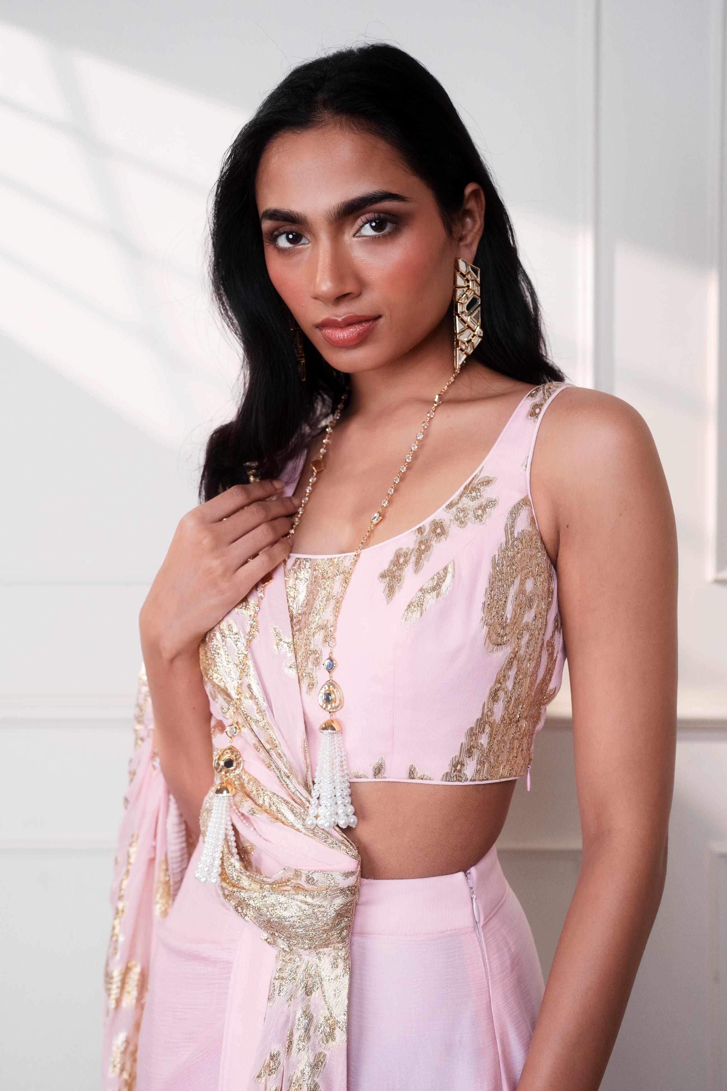 PETAL PAISLEY DRAPED SAREE