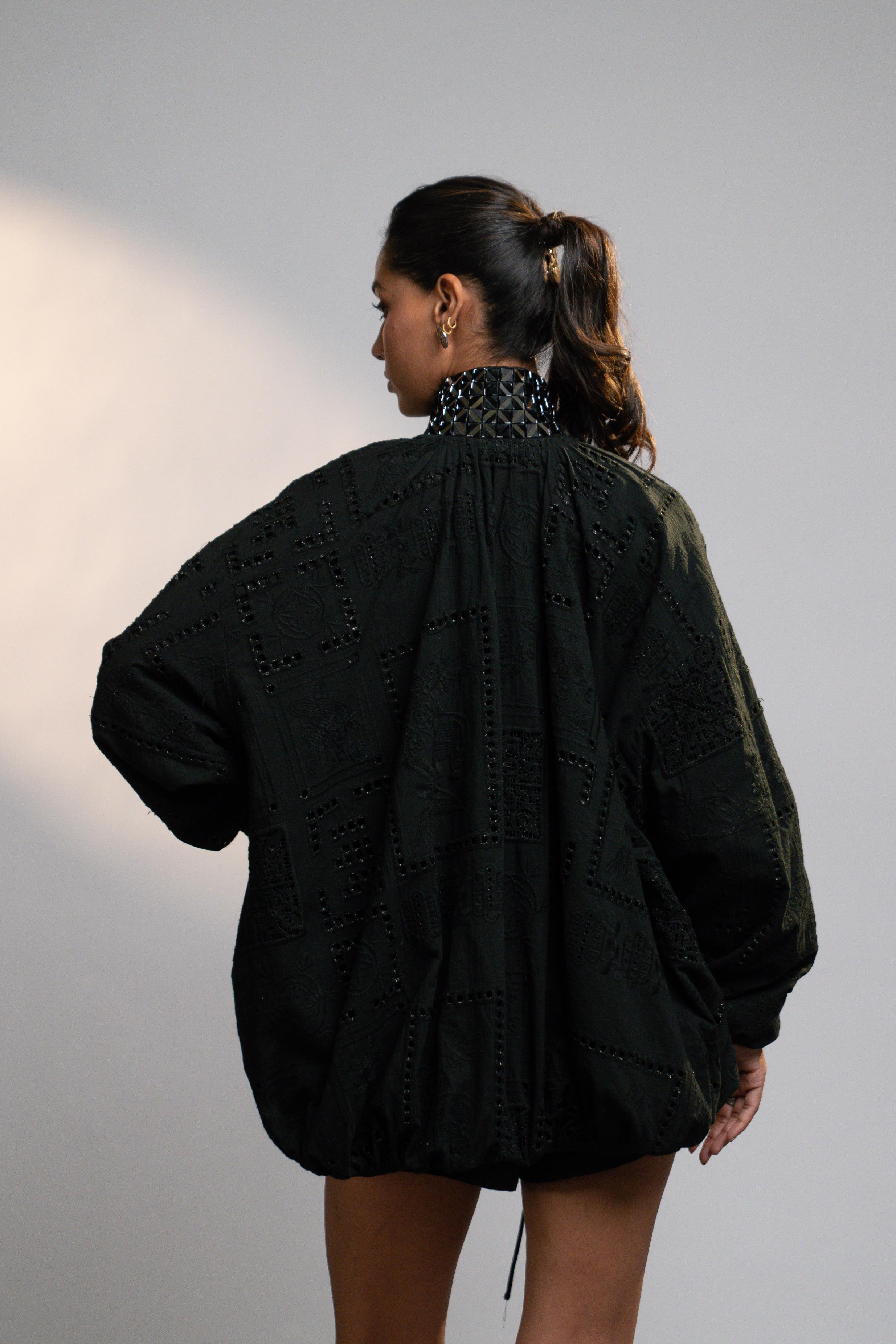 After Dark Mirrorwork Collar Shacket