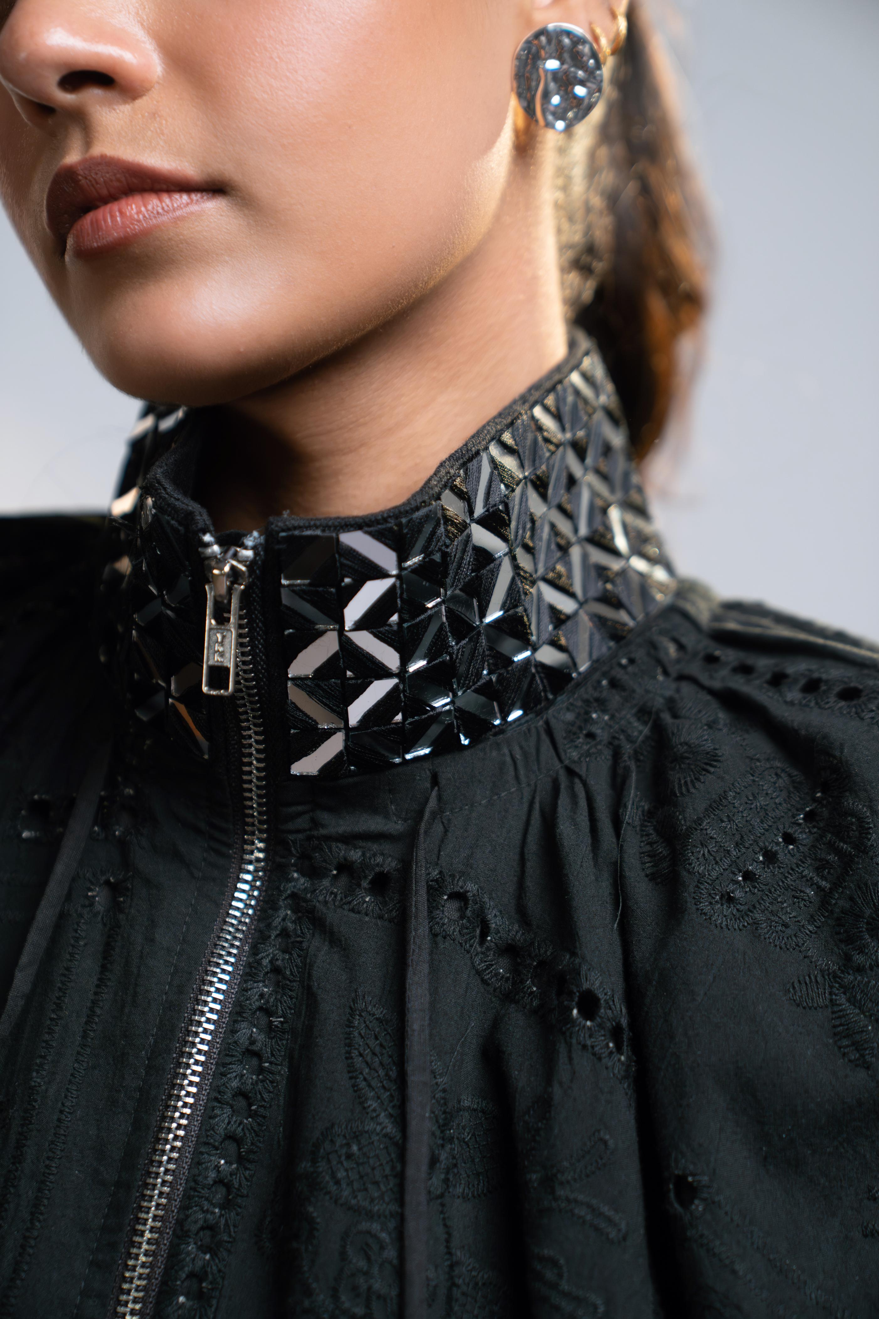 After Dark Mirrorwork Collar Shacket