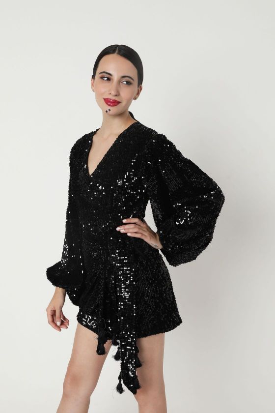 Black Sequin Dress