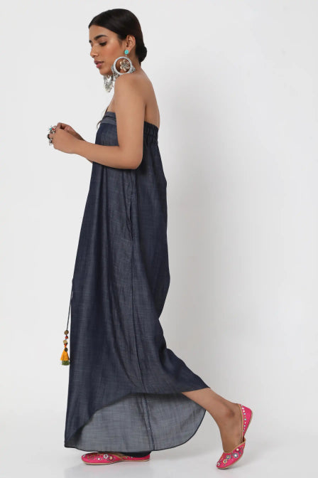 Denim Tassel Jumpsuit