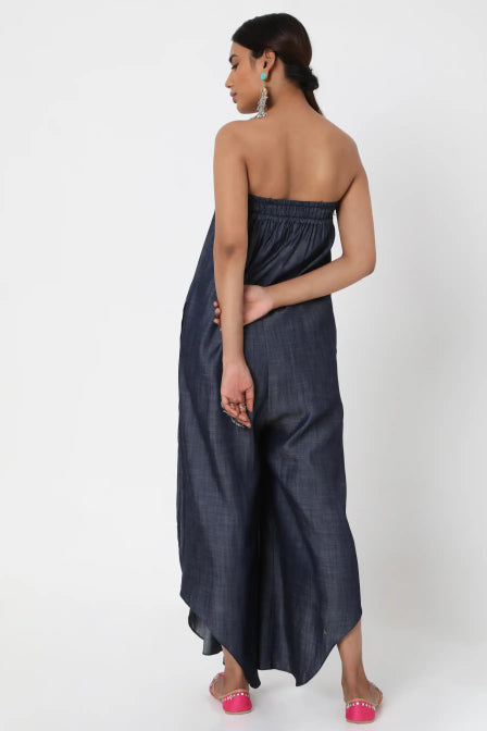Denim Tassel Jumpsuit