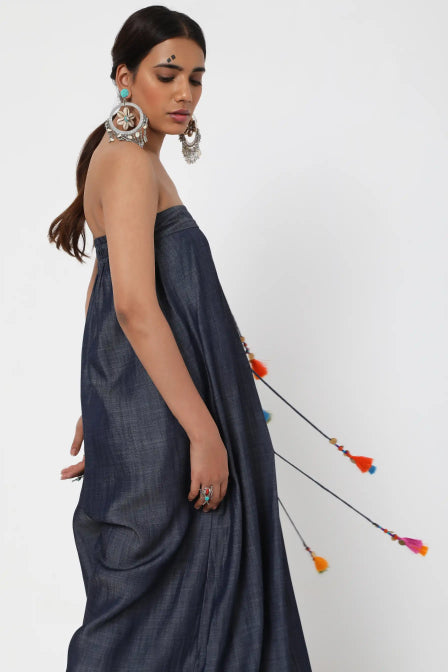 Denim Tassel Jumpsuit
