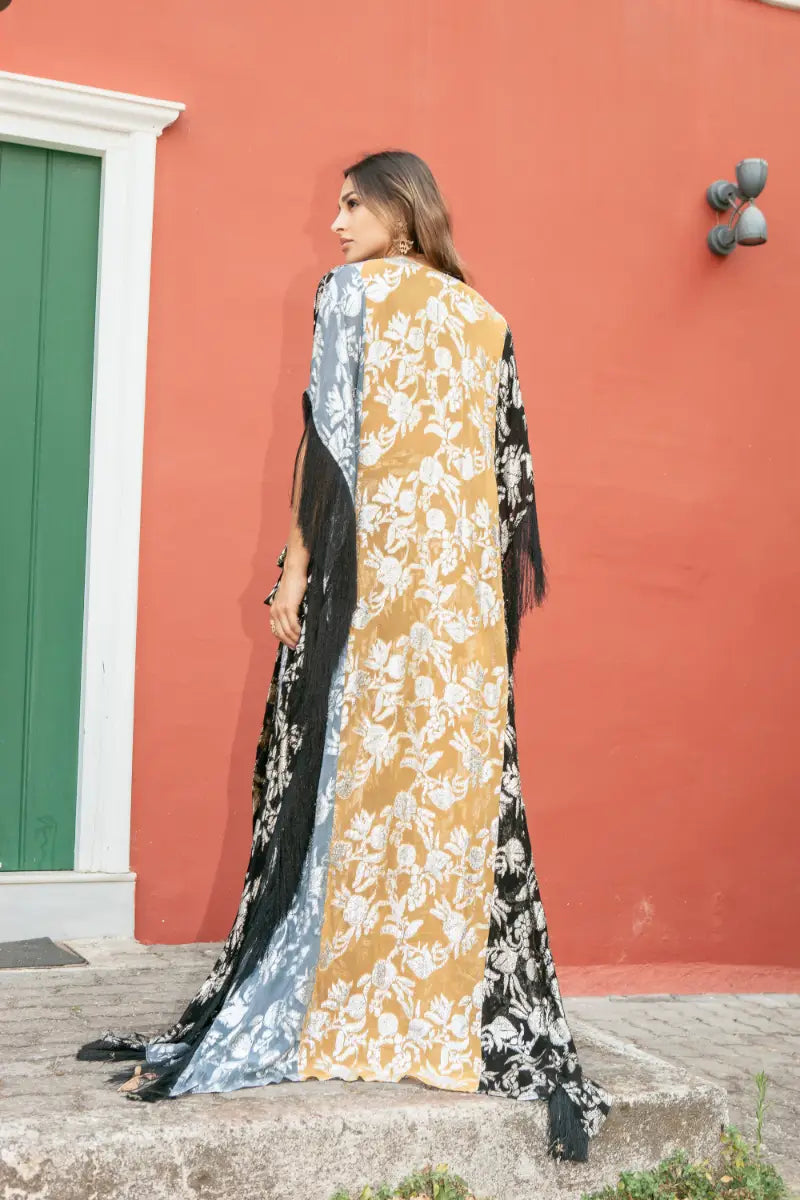 Patchwork Embroidered Wrap Skirt