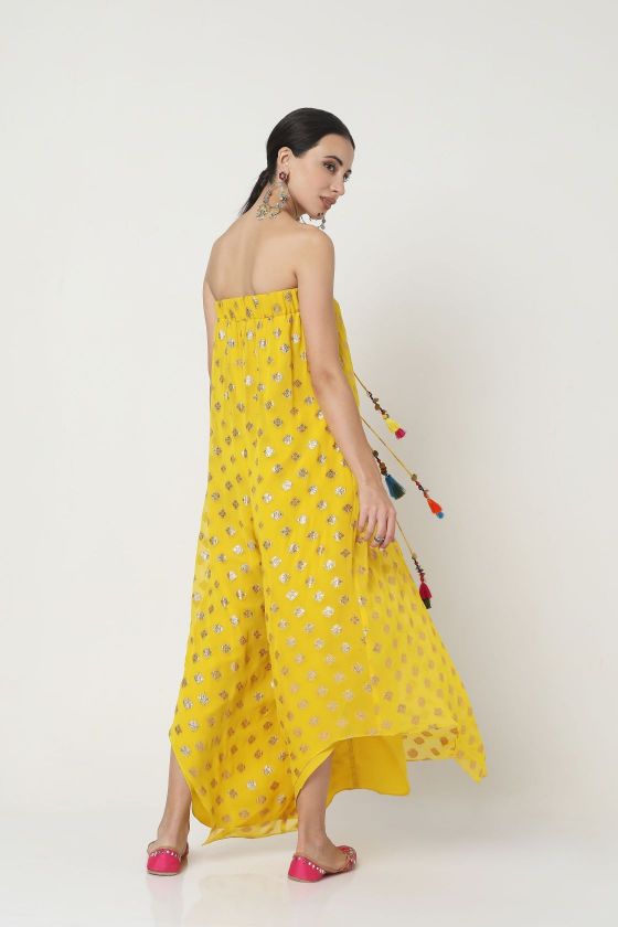 Yellow Embroidered Jumpsuit